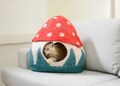 Mushroom Felt Cat Cave -  Handmade Modern Pet Bedding- Wool Pet Bed - Free Shipping product logo