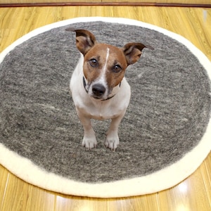 Wool Dog Sleeping Mat, Choose your Size - Natural Cozy Wool Dog Mat - Felted Pet Bed - Eco-Friendly, Felted Pet Lounger
