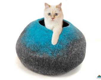 Designer Felt Cat Cave Handmade in Nepal