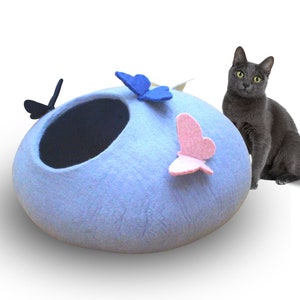 felt blue butterfly cat house