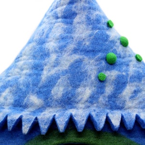 charming blue felt pet bed, felt cat cave, felt cave basket, handmade cat cave
