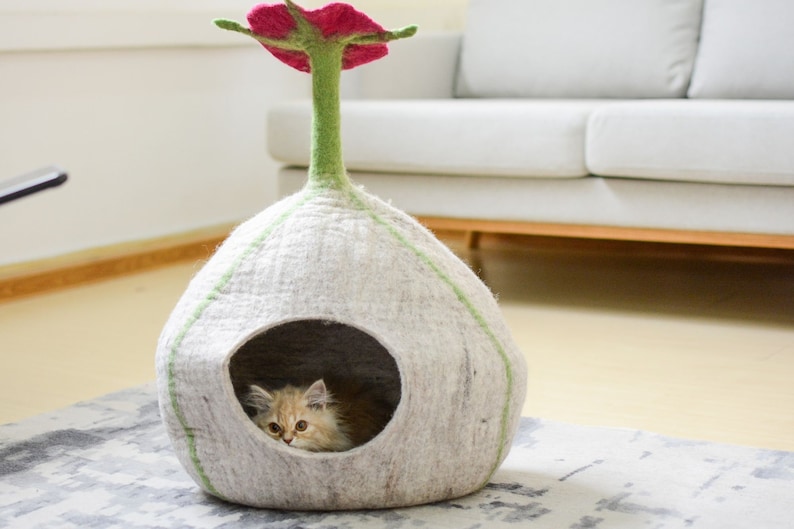 handmade-gray-cozy-cat-house, 
house for cats, donut cat cave, cozy cat cave, wool cat bed cave, cat cave bed for large cats, felt cat house, cat cozy cave, extra large cat cave, the cat cave, cat donut cave, large cat cave bed, catasaurus cat bed