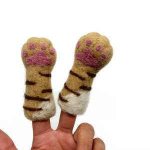 Set Of 2 - Felt Cat Paws - Soft And Durable Pet Toys - Felt Brown Cat Paw - Felt Cat Paw Play Toy - Gift For Your Cats