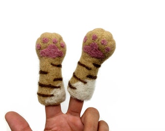 Set Of 2 - Felt Cat Paws - Soft And Durable Pet Toys - Felt Brown Cat Paw - Felt Cat Paw Play Toy - Gift For Your Cats