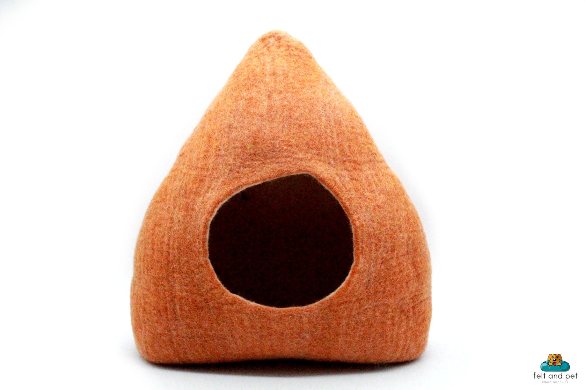 Orange Wool Cat Bed| Modern Furniture Handmade Using 100% Pure | Perfect Gift For Pet Lovers Furniture