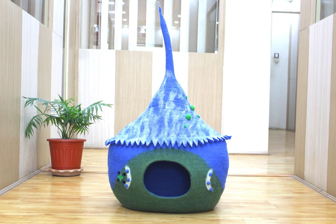 Felt Large Cat Cave Premium Wool Cat House Luxury Pet House Nontoxic