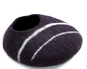 Round Felted Cat House - Pet Furniture made from organic material-  Non-toxic, Non-allergic