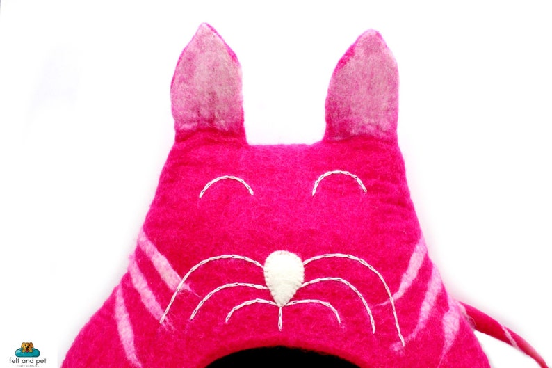 Handmade Felted Cat Cave Pink Cat House Cozy Cat Cave Etsy