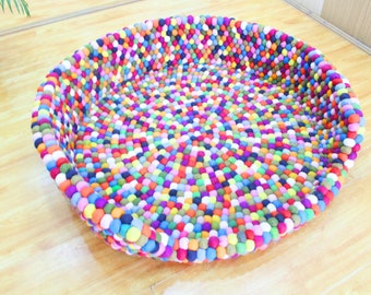 Grande cesta per cani in feltro - comoda cuccia in feltro per cani - cuccia moderna per animali domestici - divano multicolore di alta qualità - mobili caldi per animali domestici