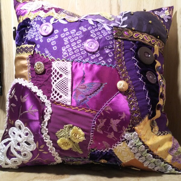 Crazy Quilt Pillows Etsy