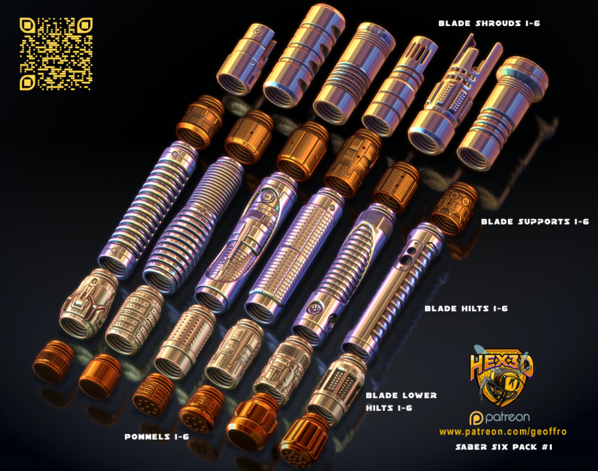 Lightsaber Handle Pack 1 Cosplay Costume Weapon Fully Etsy