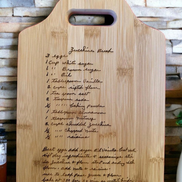 Create your own one-of-a-kind cutting board with a handwritten recipe.  Great Mother's Day Gift, Wedding Gift, Birthday Gift, Christmas Gift