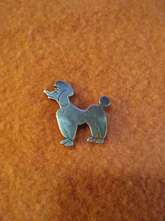 Vintage Beau Sterling silver poodle pin! Hard to f