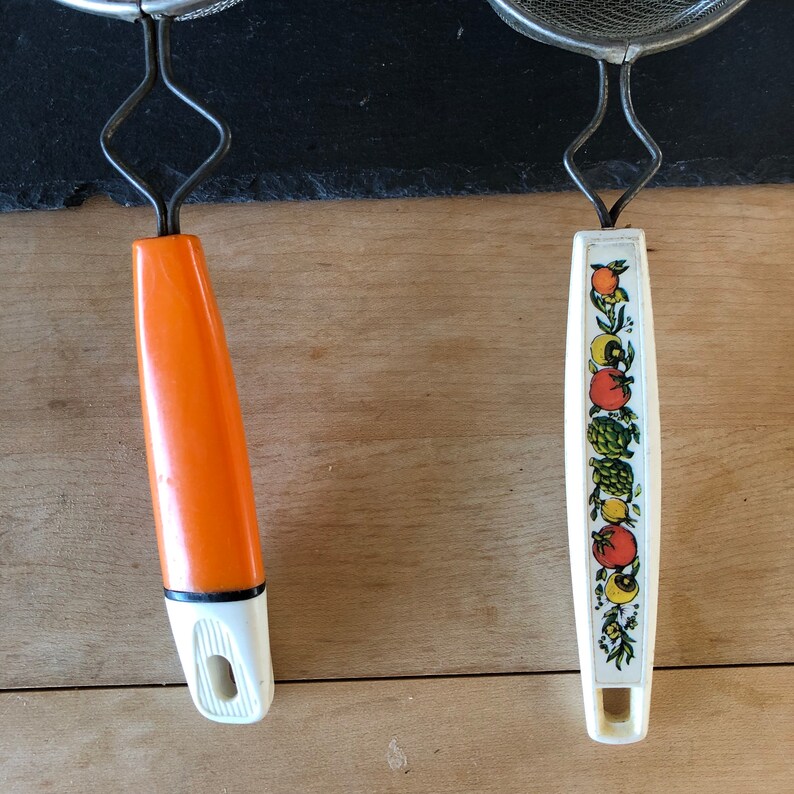 Vintage Sifter Hand Sifter Orange Handle Set of 2 Etsy