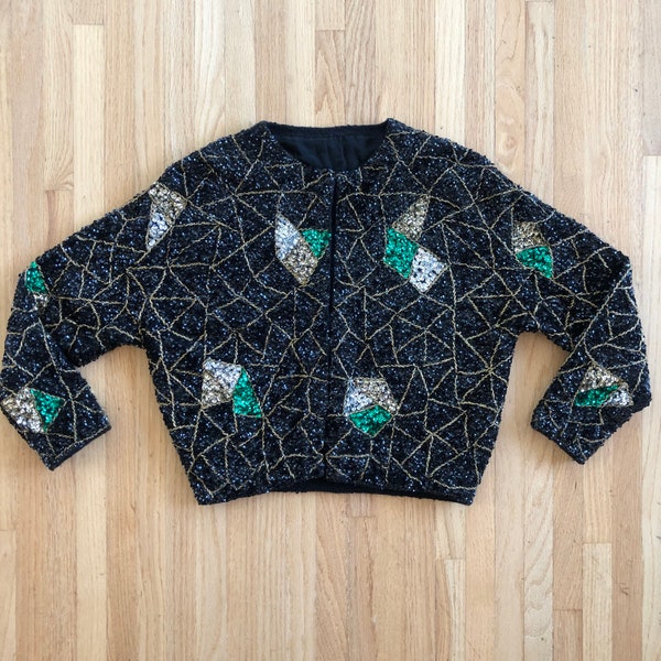 sequin shawl jacket