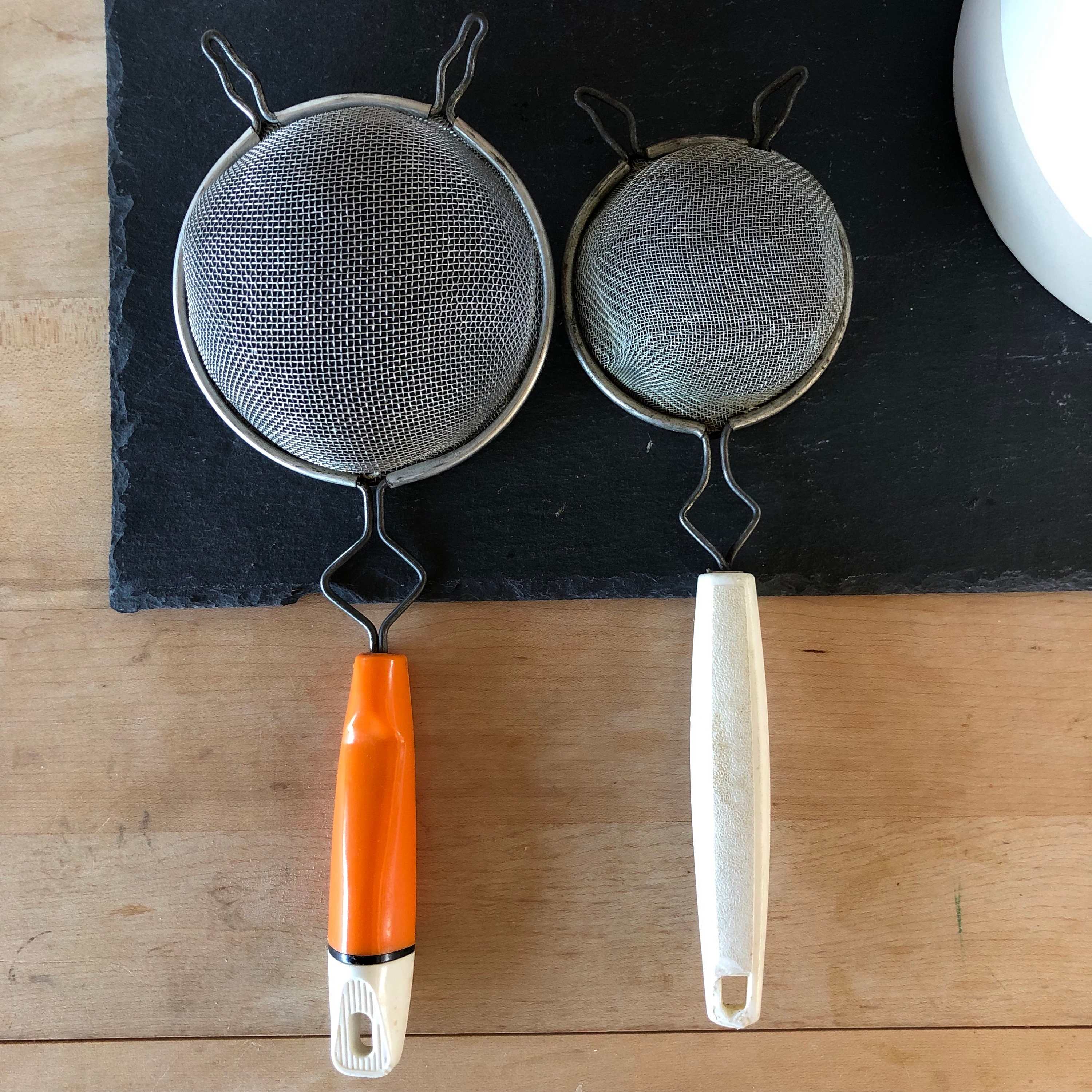 Vintage Sifter Hand Sifter Orange Handle Set of 2 Etsy