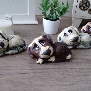 Wauzi and Goldi cute little handmade dog figure