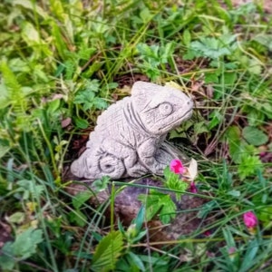 Chamäleon Echse Steinfigur für den Garten Wetterfest Frostfest