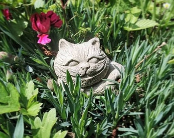 Grinsekatze Steinfigur für den Garten