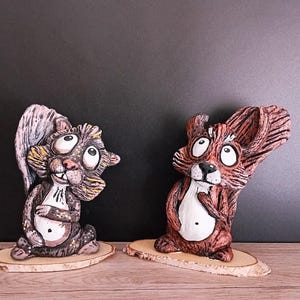 funny squirrel figures handmade decoration