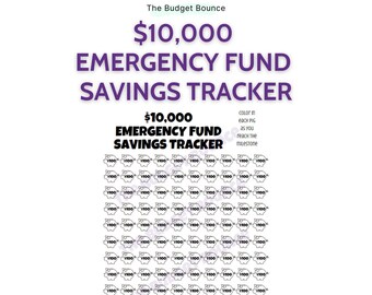 10000 Emergency Fund Savings Tracker