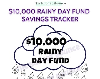 10000 Rainy Day Fund Savings Tracker