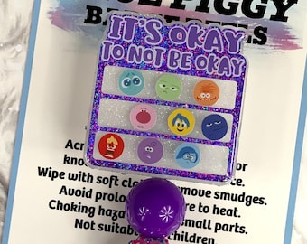 It's Okay To Not Be Okay Badge Reel - ID Holder - Permanent or Interchangeable - Option With or Without Beads - Nurse Gift - Teacher Gift