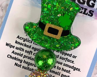 St. Patrick’s Day Hat Badge Reel - ID Holder - Permanent or Interchangeable - Option With or Without Beads - Nurse Gift - Teacher Gift