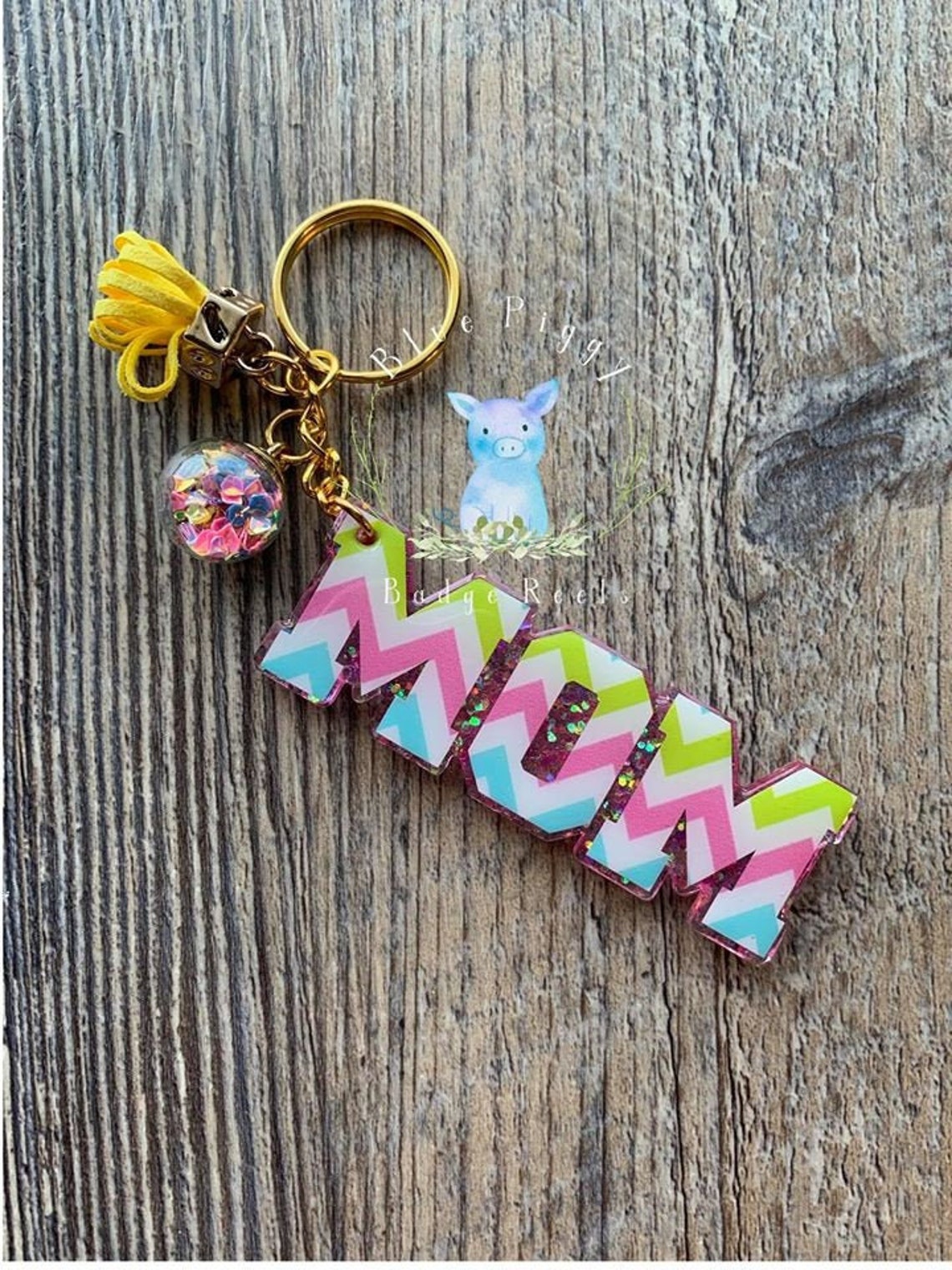 Mom Acrylic Keychain 3 Mother's Day Chevron Etsy