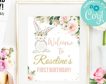Bunny Welcome Sign Etsy