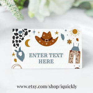 EDITIERBARE Mein erstes Rodeo Food Tags Cowboy Party Buffet Label Rennwagen Zeltkarte Food Labels Tischkarte Tischkarte Junge Sofortiger Download €