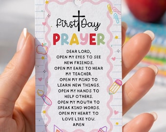 First Day of School Prayer Tag: Sunday School Blessing Back to School Canva Template