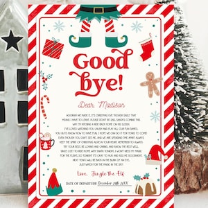Elf Auf Wiedersehen Brief bearbeitbar, Abflugbrief Weihnachten Auf Wiedersehen von Ihren Elfen Aktivitäten Brief Weihnachtsmann Gedicht druckbare Vorlage