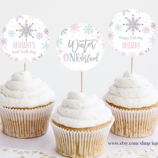 Snowflake Cupcake Toppers Etsy