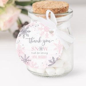 EDITABLE Winter Onederland Party Favors, Snowflake Favor Tags, Thank you tags Gift tags Printable Templates Instant download Winter01