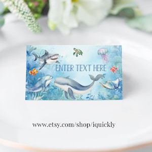 MODIFICABILE Under the sea Etichette alimentari Etichetta Oneder per buffet Tema oceano Carta per tenda Etichette alimentari Posto tavola Animali marini Download stampabile US01