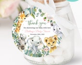 EDITABLE Safari Favor tags, Girl Wild One Baby Shower Thank you tags, Gold Jungle Animals Gift tag, Printable template Instant Download Il_170x135