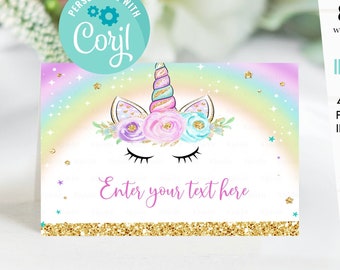 unicorn food label etsy