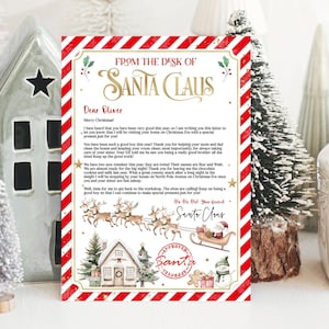 Editable Personalized Letter from Santa Claus From The Desk of Santa Christmas Eve North Pole Mail Instant Download Printable Template