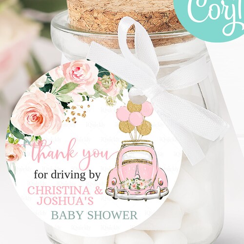 Editable Drive by Shower Favor Tag Drive Through Baby Shower Etsy