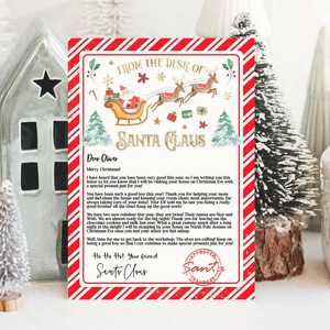 Editable Personalized Letter from Santa Claus From The Desk of Santa Christmas Eve North Pole Mail Instant Download Printable Template