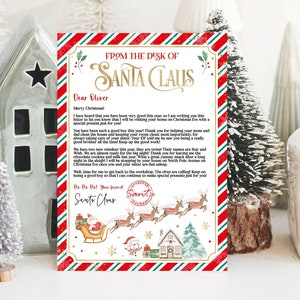 Editable Personalized Letter from Santa Claus From The Desk of Santa Christmas Eve North Pole Mail Instant Download Printable Template