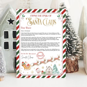 Editable Personalized Letter from Santa Claus From The Desk of Santa Christmas Eve North Pole Mail Instant Download Printable Template
