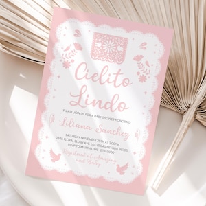 Invitation de baby shower Cielito Lindo modifiable Talavera Barro Invite modèle mexicain Cinco de Mayo Invitation numérique imprimable à télécharger