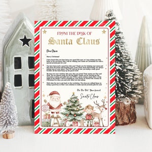 Editable Personalized Letter from Santa Claus From The Desk of Santa Christmas Eve North Pole Mail Instant Download Printable Template