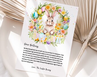 Easter Bunny Letter Return Editable from The Desk Of Easter Letter Kids Easter Bunny Note Personalized Printable Template