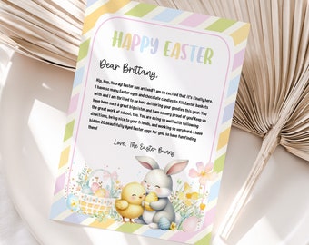 Easter Bunny Letter Return Editable from The Desk Of Easter Letter Kids Easter Bunny Note Personalized Printable Template