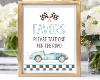 Race Car Birthday Party Favor Sign Take One For The Road Race Car Table Sign Two Fast 2 Car 2nd Birthday Party Descarga instantánea FA01