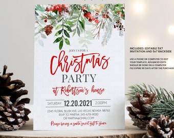 Christmas Party Invitation Christmas Party Invite Christmas Party Printable Holiday Party Invitation Christmas Invitation Download template