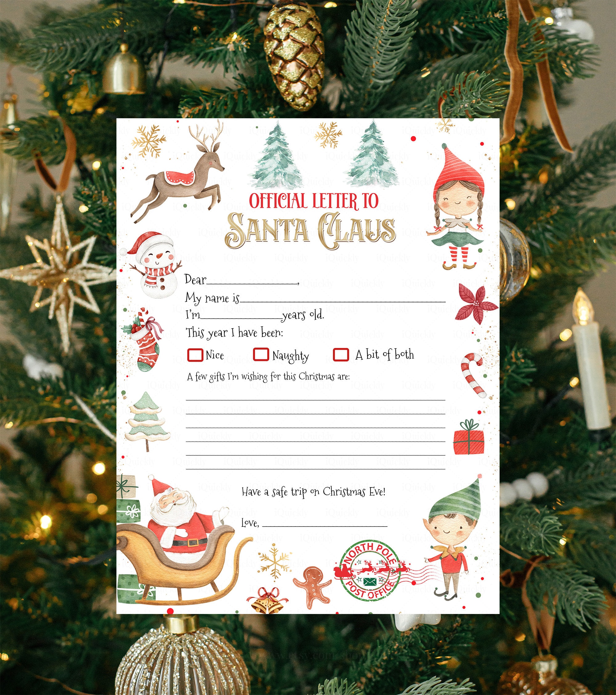 Letter to Santa Printable Santa Wish List Letters Christmas Letter
